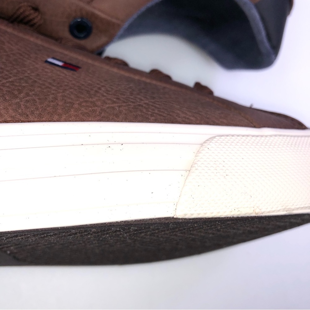 Tommy Hilfiger Mens Ref Brown Trainers Sneakers Shoes - Picture 3 of 9